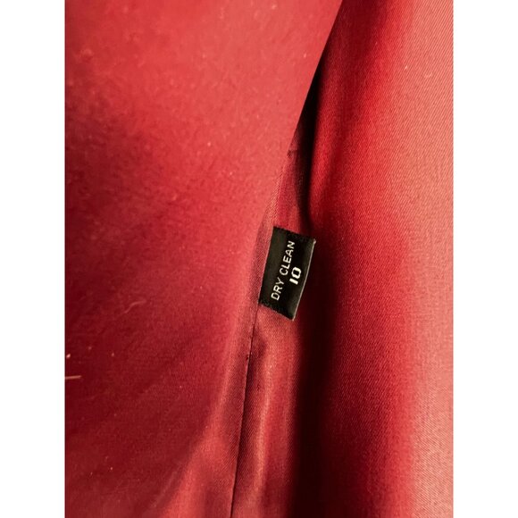 Vintage Harvè Bernard Long Navy Wool Coat with Brown Faux Fur Collar - Picture 5 of 6